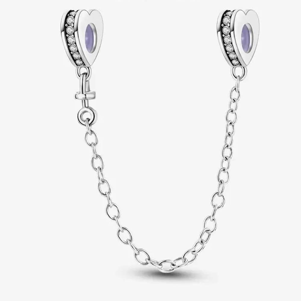 New In Color Zircon Angle Round Clip Bead Fit Pan Original Bracelet Women Copper Safety Chain Jewelry Gift