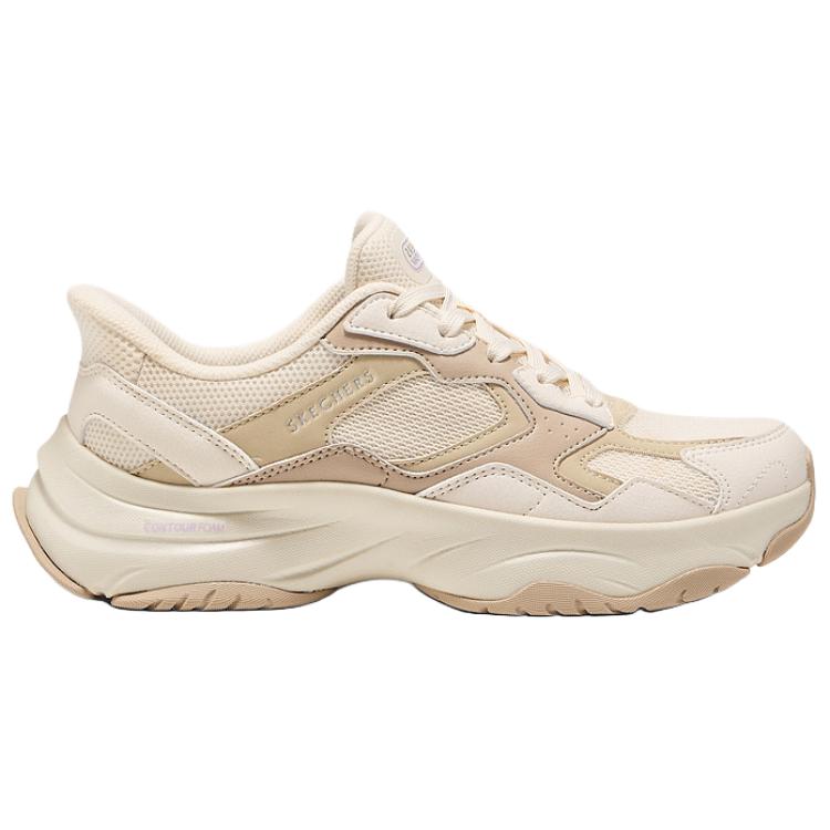 Skechers Street Comfortable Versatile Breathable Support Low-Top Dad Shoes Women Sneakers Beige Brown 190075-NTMT