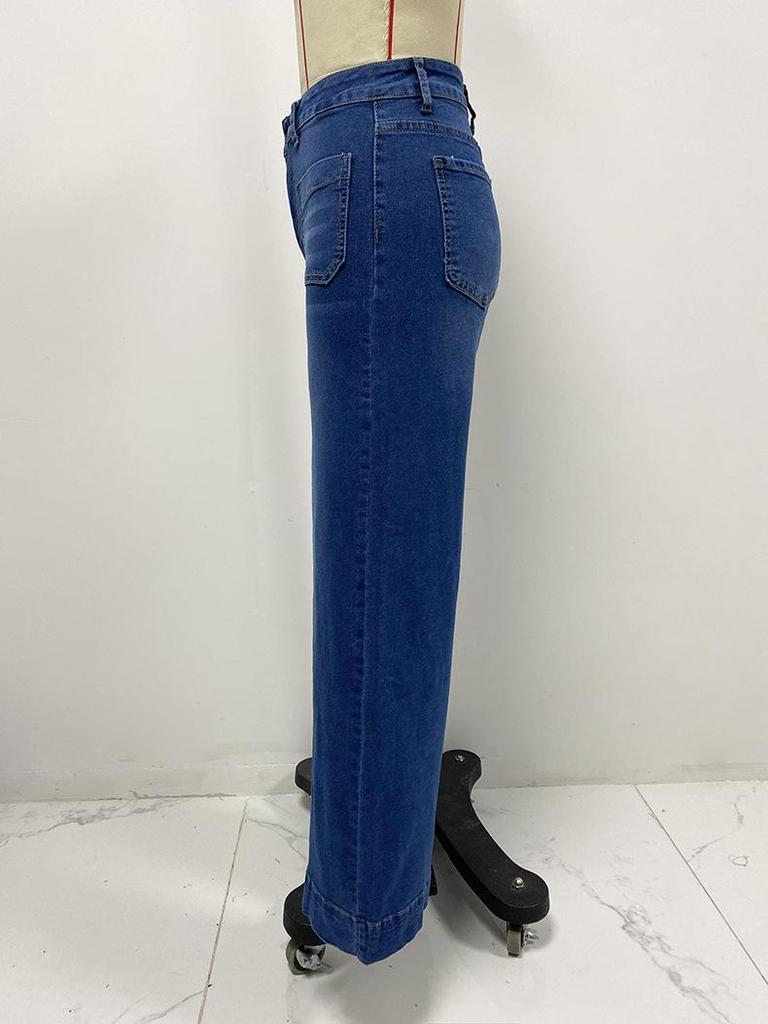 2025 Spring Women's High-Waisted Wide-Leg Retro Jeans