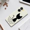 For Xiaomi Redmi Turbo 4 5G/Poco X7 Pro 5G Case Black Cat on the Wall Pattern Printing Straight Edge TPU Phone Back Cover
