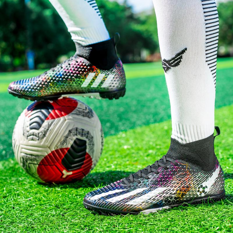 Mandarin Duck Football Shoes High-top Men's and Women's TF Broken Nails Long Nails Student Competition Artificial Grass Nail Training