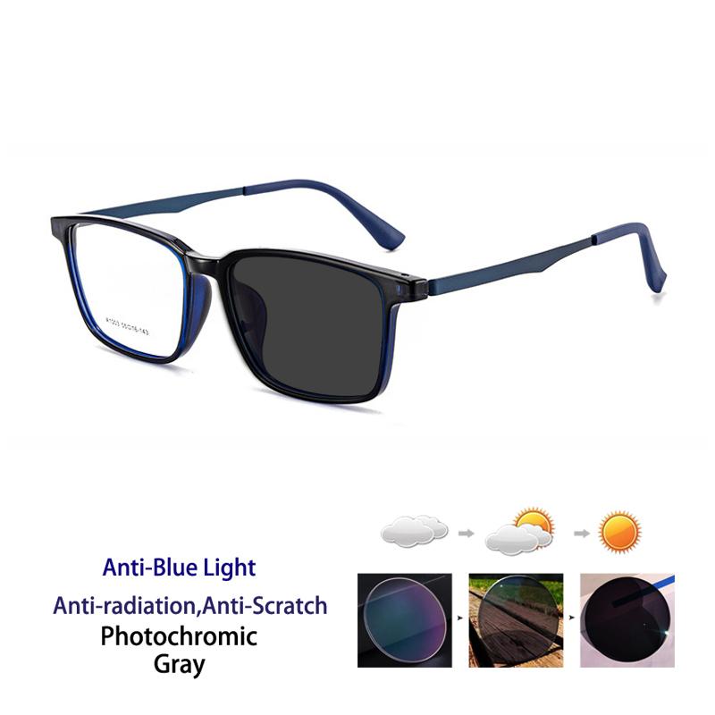 Ultralight Pure Titanium Photochromic Anti Blue Light Reading Glasses for Men Radiation  Protection Computer Presbyopia Glasses