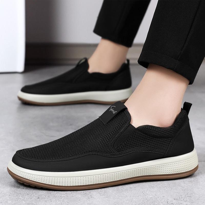 Fashion Men's Canvas Shoes Breathable Mesh Shoes Comfortable Casual Sneakers for Men Non Slip Vulcanized Shoes Classics Slip-On Loafers