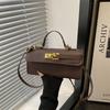 Pu Small Square Bag With Top Flap And Inner Phone Pocket For Daily Casual Use
