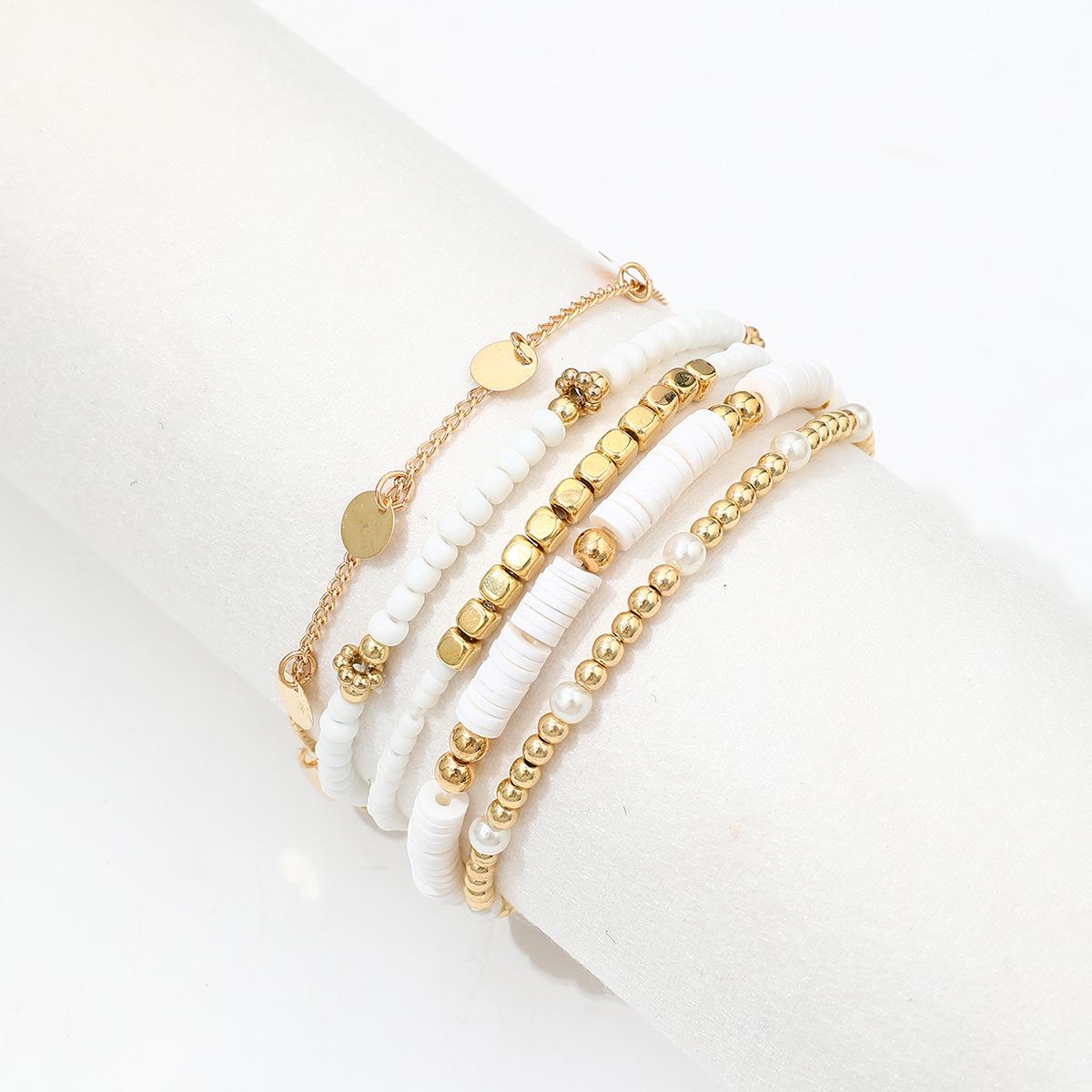 

5 In 1 Bohemian Beach Stacked Beads Anklet for Ladies one size