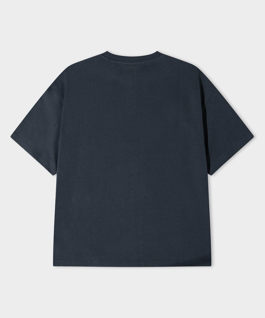LEMAIN SECOND Cropped Plain Oversized Short Sleeve T-Shirt [Dark Gray]