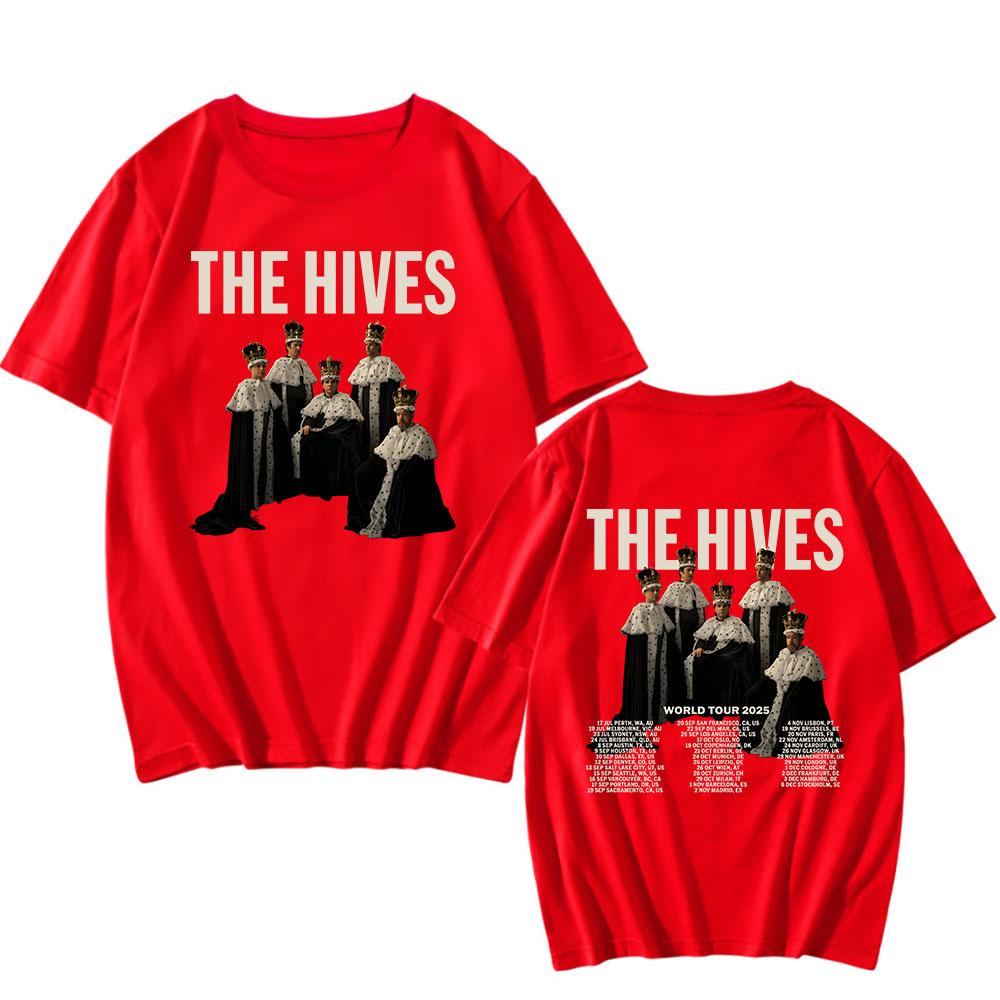 The Hives World Tour 2025 T-shirt Short Sleeve Summer Cotton Tshirts Fashion Rock Band Graphic T Shirt Unisex Streetwear Men Tees
