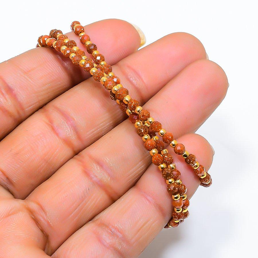 

Red Sunstone Gemstone Handmade 925 Sterling Silver Jewelry Necklace 20 GK-5468