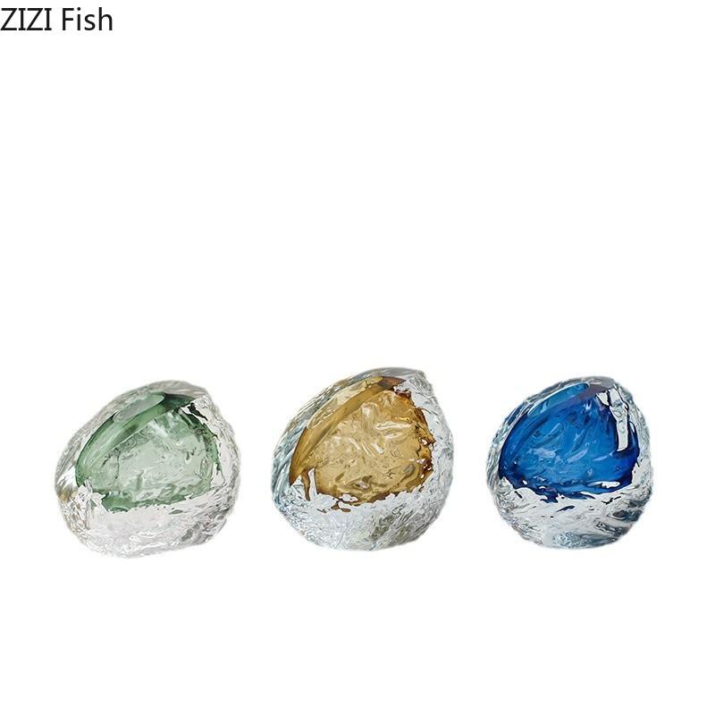 Unregelmäßige Knitterglasvase Schrägmündige Blumentöpfe Schreibtischdekoration Blumenarrangement Blumenvase Raumästhetik Dekor