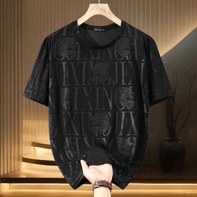Taglie Forti 5XL-13XL T-shirt Oversize Uomo Top Estivi Nera Manica Corta Maglietta Abiti Estivi