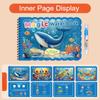 2pc Reusable Water Coloring Books,Portable Educational Art Activity with Underwater Marine Life Designs,Improve Color Perception
