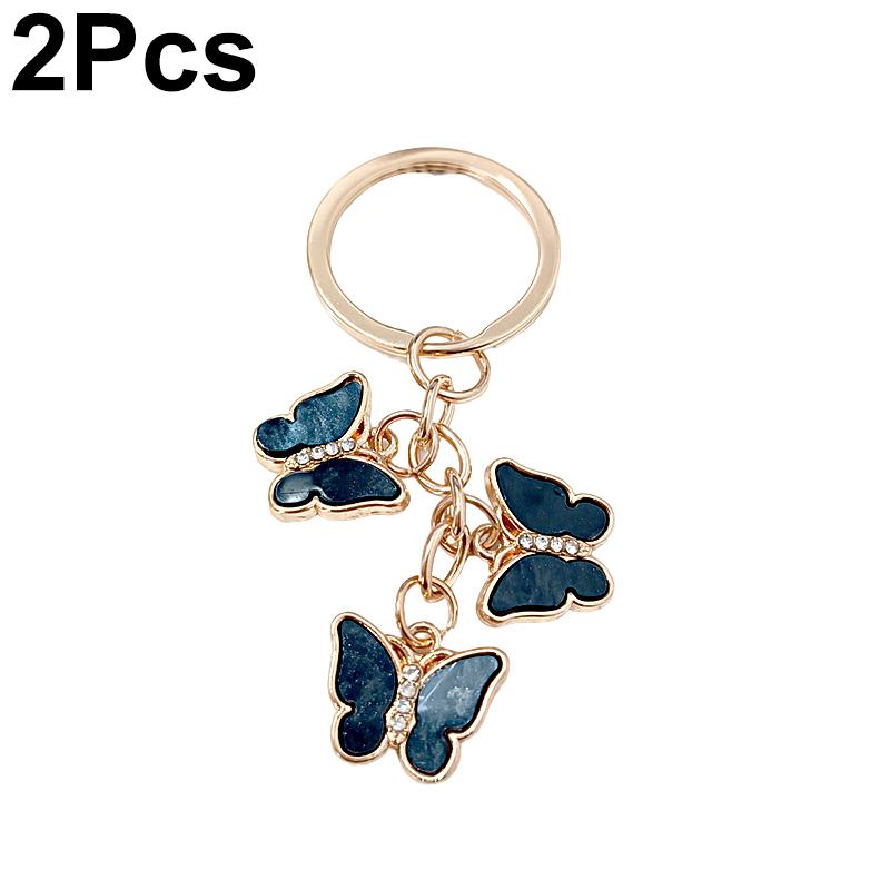 1Pc Alloy Keychain Women'S Gifts Keychains Earbud Sleeve Accessories Butterfly Keychain Bags Charms Backpacks Multi-Color