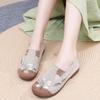 Women’s breathable slip-on shoes lady casual lightweight embroidered shoes elastic tie soft comfortable non slip shoes
