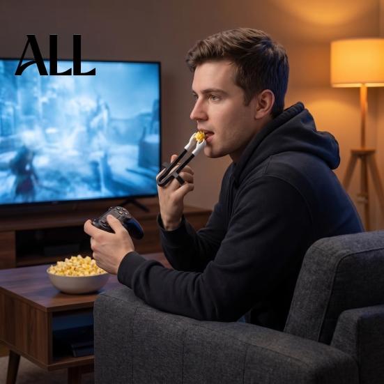 Portable Finger Tongs for Potato Chips Snack Chopsticks Gaming, Finger-Mounted Fork with Mini Hand Lazy Clip Watching TV Design, No-Touch Popcorn