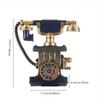 7.4" Retro Resin Telephone Figurine Vintage Rotary Dial Phone Craft Bar Coffee Shops Decorative Statues Sculptures