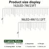 Solar Christmas Icicle String Light Outdoor Decoration 8 Modes Waterproof Icicle Fairy Light for Patio Balcony Eaves Garden Lamp