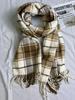 Women's Wool Blend Plaid Tassel Scarf - Warm, Thick, Versatile Korean-Style Shawl for Autumn/Winter