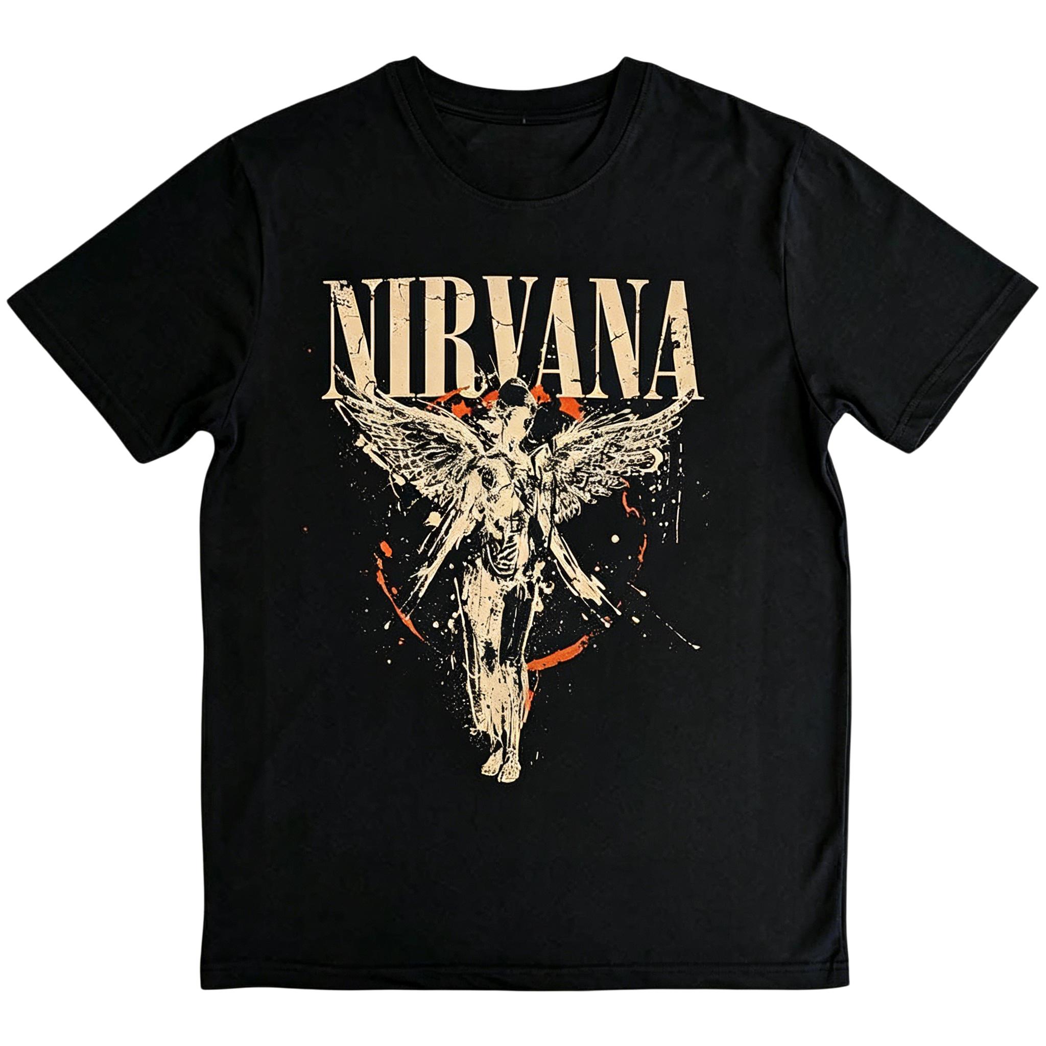 Vintage T-shirt Zomer Nirvana Rockband heren T-shirt katoen unisex mode korte mouwen Los comfortabel comfortabel shirt 2XL