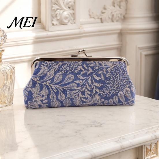 Coin Purse Purse, with Kiss-lock Closure, Floral Lining Compact Pouch Canvas Wallet, for Coins Cards Jewelry Storage Trendy