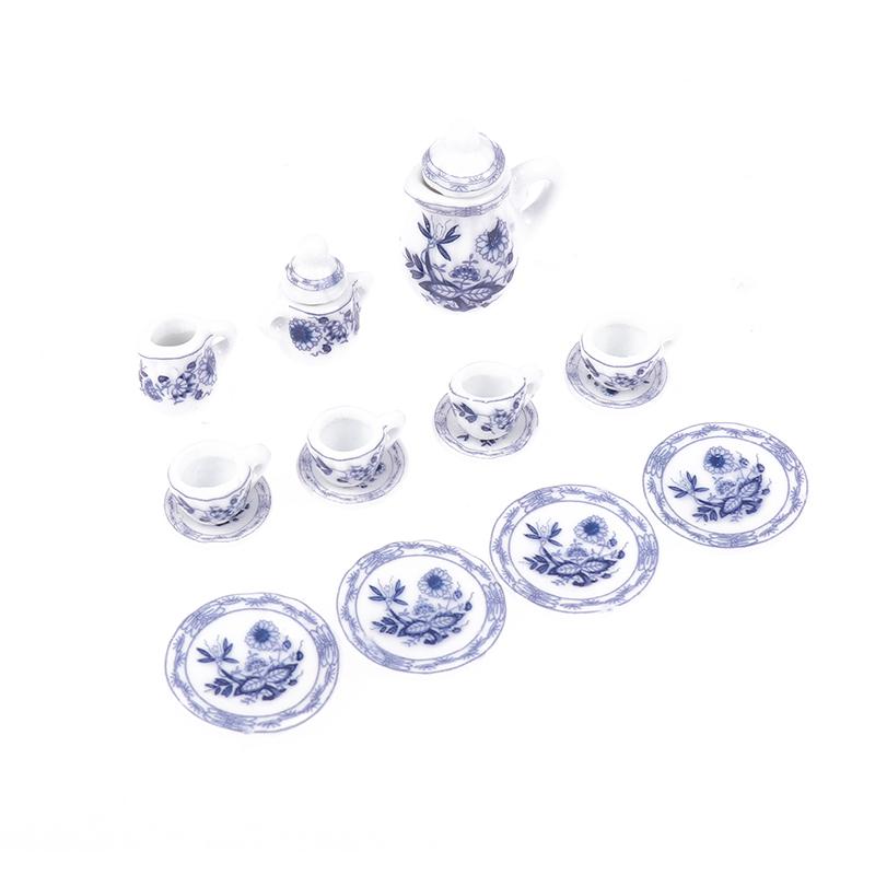 1 Sada 1:12 miniaturních porcelánových keramických čajových šálků domeček pro panenky Nádobí Kuchyňka domeček pro panenky Čajová konvice kutily