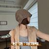 Old Money Wind Cotton and Linen Pleated Pile Hat Children Spring and Summer Thin Breathable Knitted Headgear Showing Face Small Crimping Cold Hat