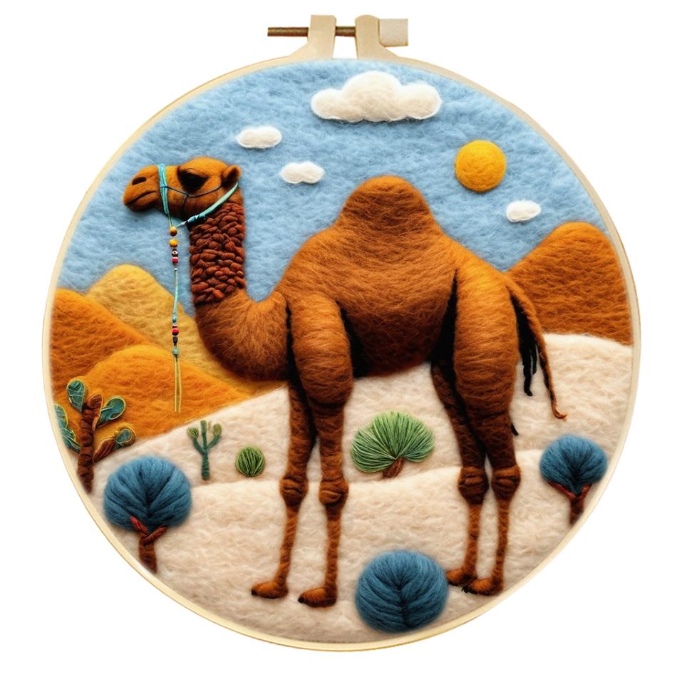 GATYZTORY Diy Wool Needle Felt Starter Set Wool Painting Set Diy Gift Animals Scenery Needle Felting Painting For Home Wall Art