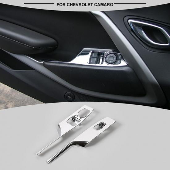 Chrome Window Lift Button Switch Panel Cover Trim Bezels For Chevy Camaro 2017+