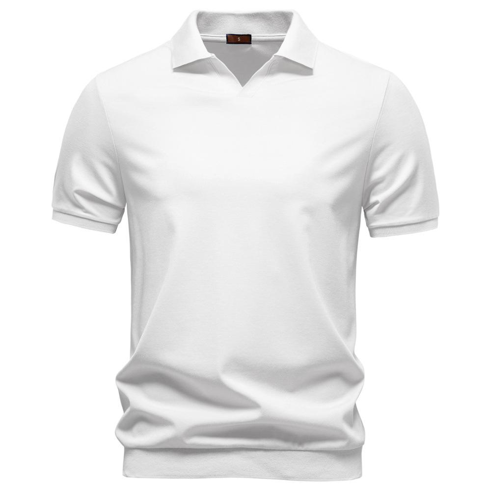 Men's Tencel Polo Shirt, Silky Drape Business Casual Polo, Seagull Collar Old Money Style Polo Top