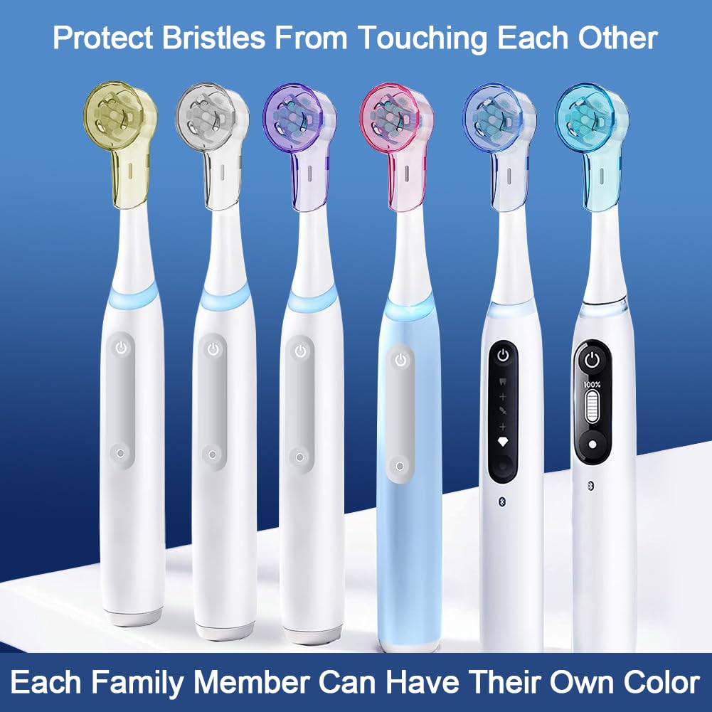 DeBizz Toothbrush Covers for iO Replacement Electric Toothbrush Cover Caps for iO Ultimate Gentle Ultimate Travel Home Use 6-Pack Oral-B Heads, Oral-B