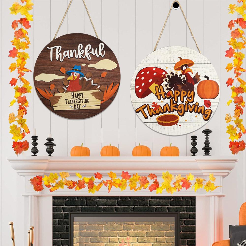 Charming Thanksgiving Decorative Wooden Sign For Autumn Harvest Festivities With Colorful Designs