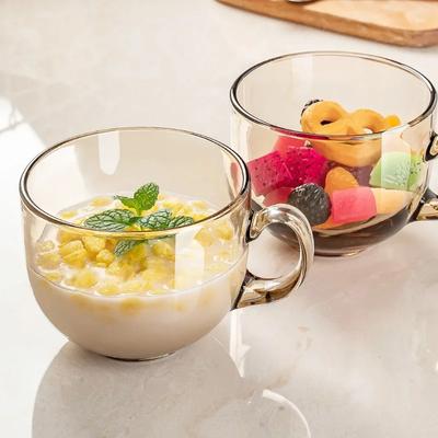 Amber Heat-resistant Glass Coffee Tea Mug Drinks Dessert Breakfast Milk Cup Glass Mugs Handle Drinkware