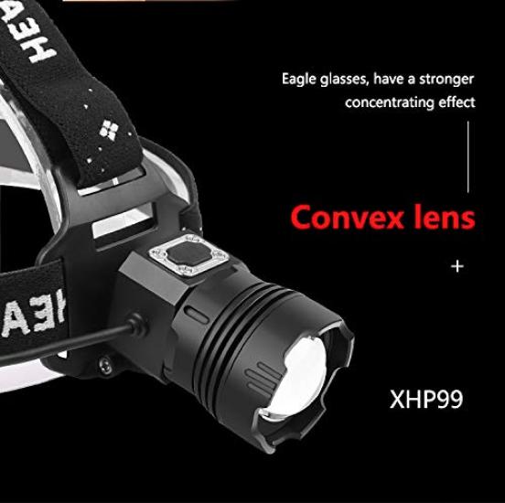 XHP99 LED Motion Rechargeable Headlamp with 5 500m Adjustable Tactical IPX6 Waterproof Head Torch for Disaster and Emergencies High-Power Headlight,