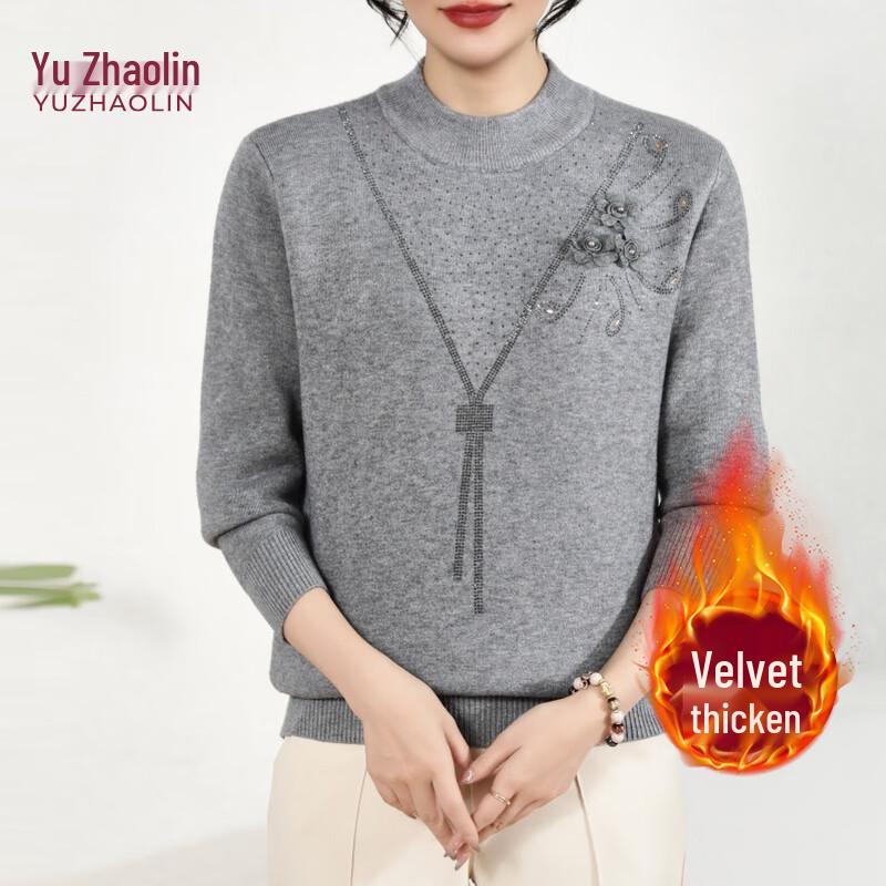 

YUZHAOLIN Women s 2025 Fleece-Lined Thermal Knitted Top 3XL