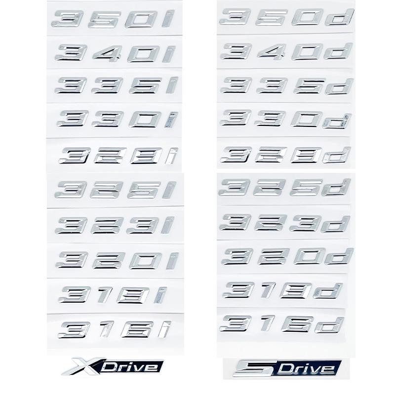 

Glossy Black GT ABS Alphanumeric Emblem for BMW 3 Series E46 E90 F30 - 320i 320d 325i 325d 330i XDrive Trunk Logo Sticker XDrive
