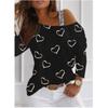 Nuovo Top da Donna Spalla Scoperta Paillettes Pullover alla Moda Maglia a Maniche Lunghe