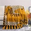 1Pc Abstract Art Print Flannel Blanket, High quality Comfortable for All Seasons, Home Decor, Warmth and Comfort, Perfect for Christmas Gifts