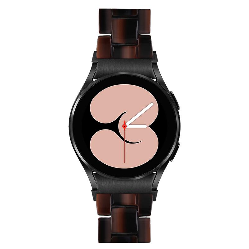 

For Samsung Galaxy Watch 5 40mm/44mm/Watch 5 Pro 45mm Resin Strap Replacement Wristband with Stainless Steel Buckle Black