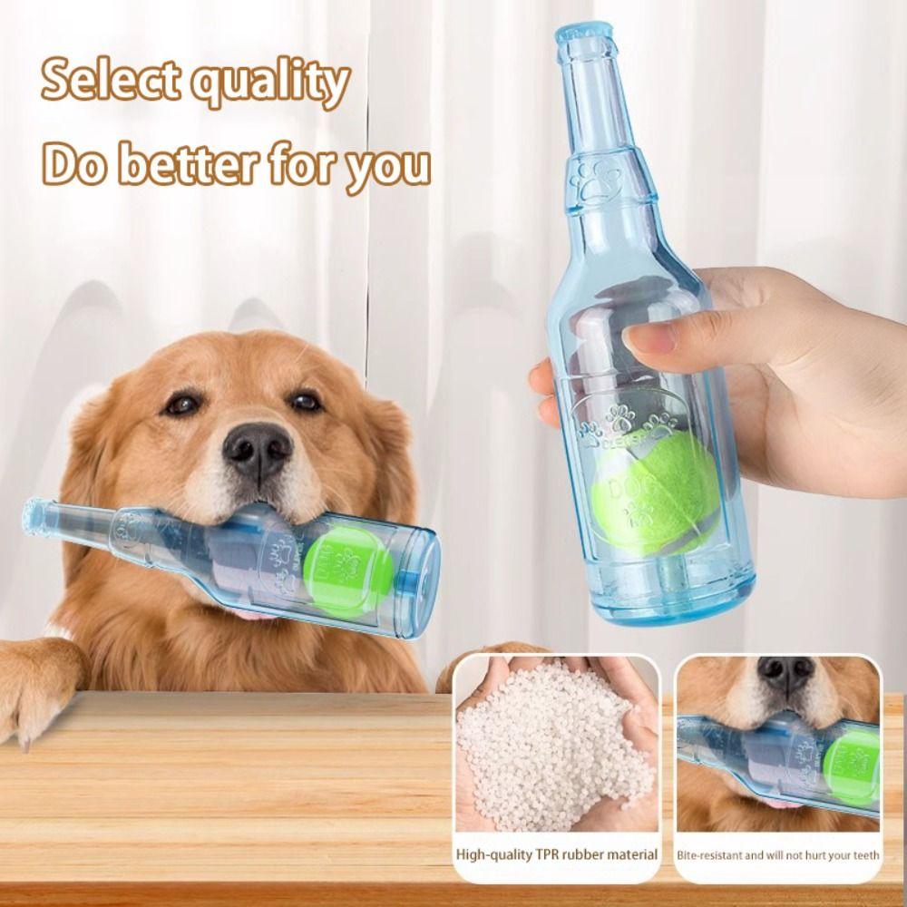 New Plastic Crunchnplay Bottle Toy Creative Interactive Dog Water Bottle Toy with Tennis TPR Bottle Chew for Dogs