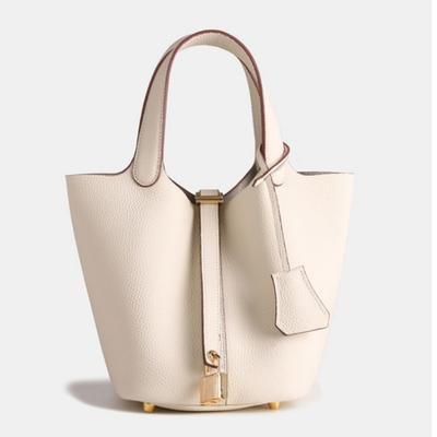 Leather Women's Bags, High-quality Vegetable Baskets 2025 New First-layer Cowhide Portable Bucket Bags, Commuter Large-capacity Women's Bags