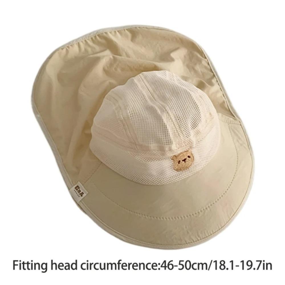 Soft Brim Fisherman Hat Neck Flap Panama Hat Cute Bucket Hat  Kids Unisex