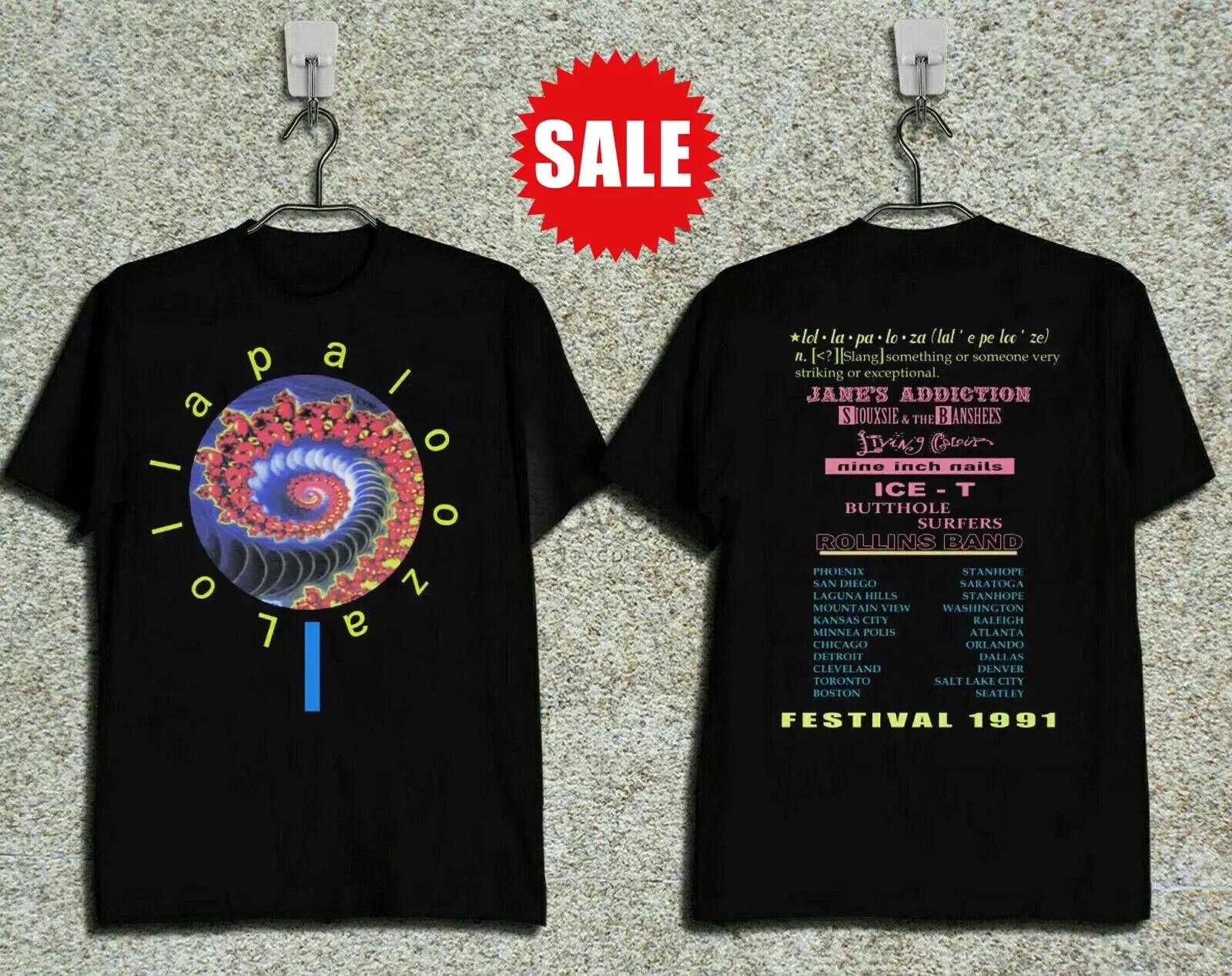 

1991 Lollapalooza Tour Double Side T Shirt Mens Womens Tees Top Full Size S-4XL 4XL