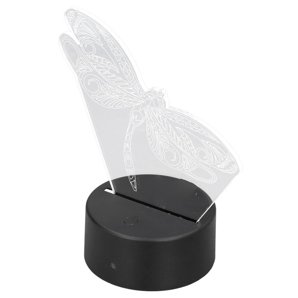 Dragonfly Pattern 3D Light 7 Color Changing LED Night Light USB Battery Powered 3D Decorative Lamp