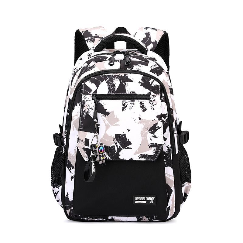Schoolbag Contrasting Color Trend Backpack Simple Versatile Large Capacity Backpack Men's Premium School Bag Male College Student