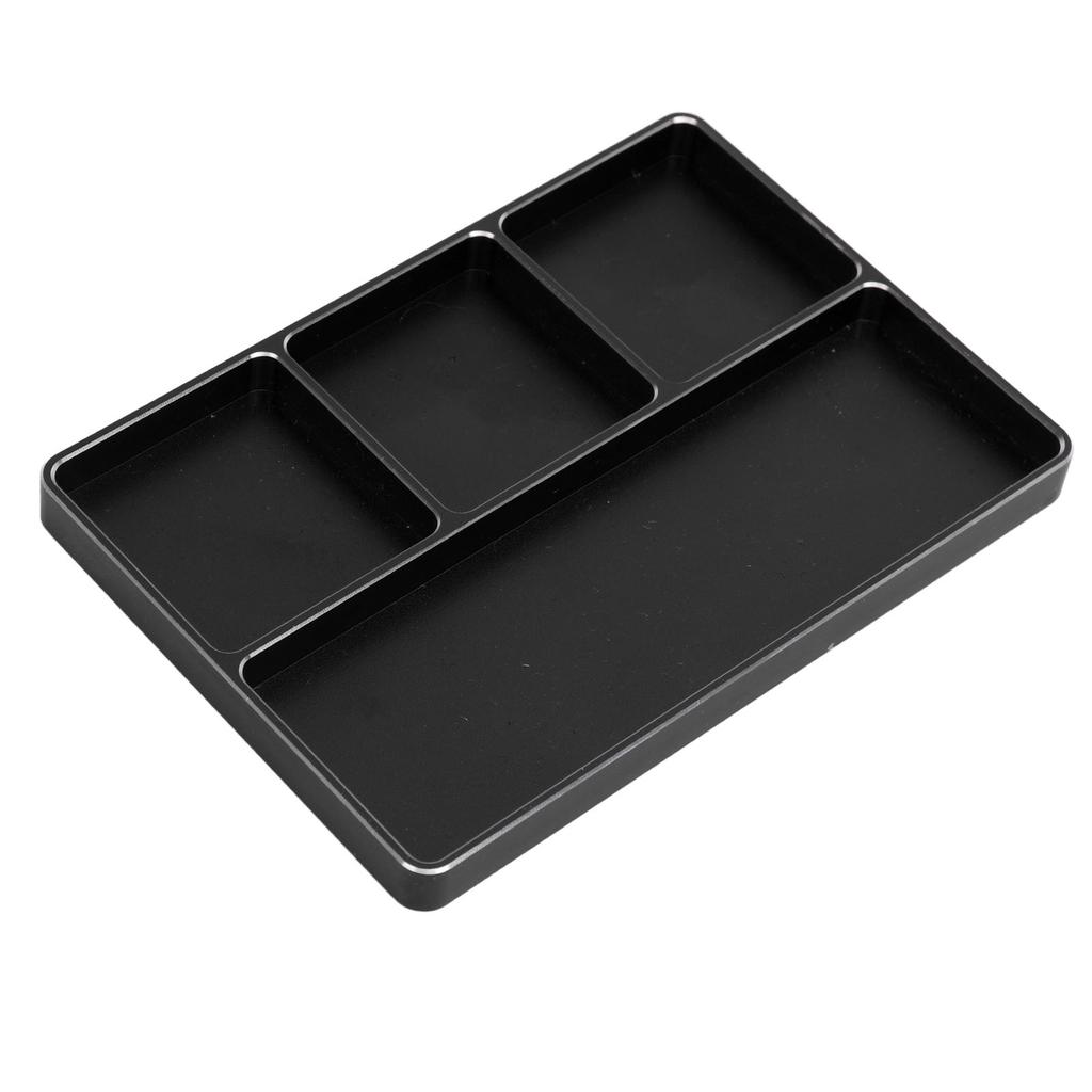RC Repair Screw Tray 4 Grids Aluminum Alloy Screw Tray with Magnetic Pad for 1/10 1/8 RC Car RC Airplanes