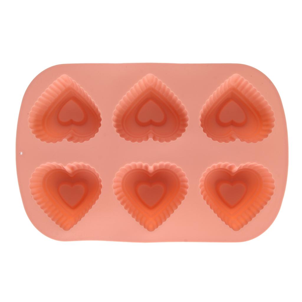 6 Holes Heart Shaped Silicone Mold For Chocolate Cake Jelly Pudding Handmade Soap Mould Candy Making