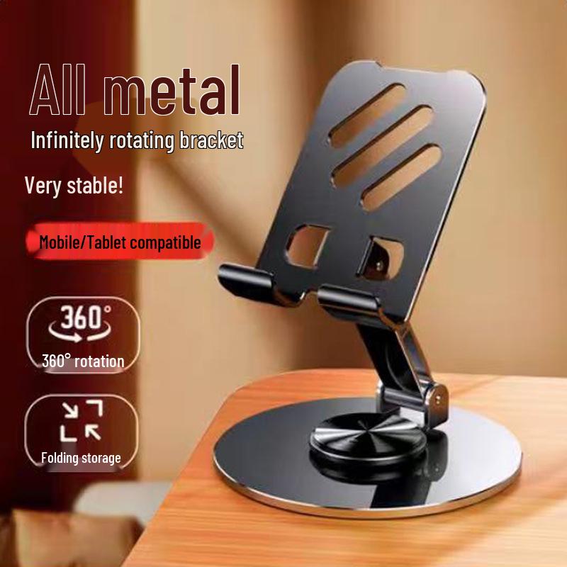 

Rotatable Alloy Mobile Stand for Phones and Tablets - Ideal for Live Streaming and Binge-Watching чёрный