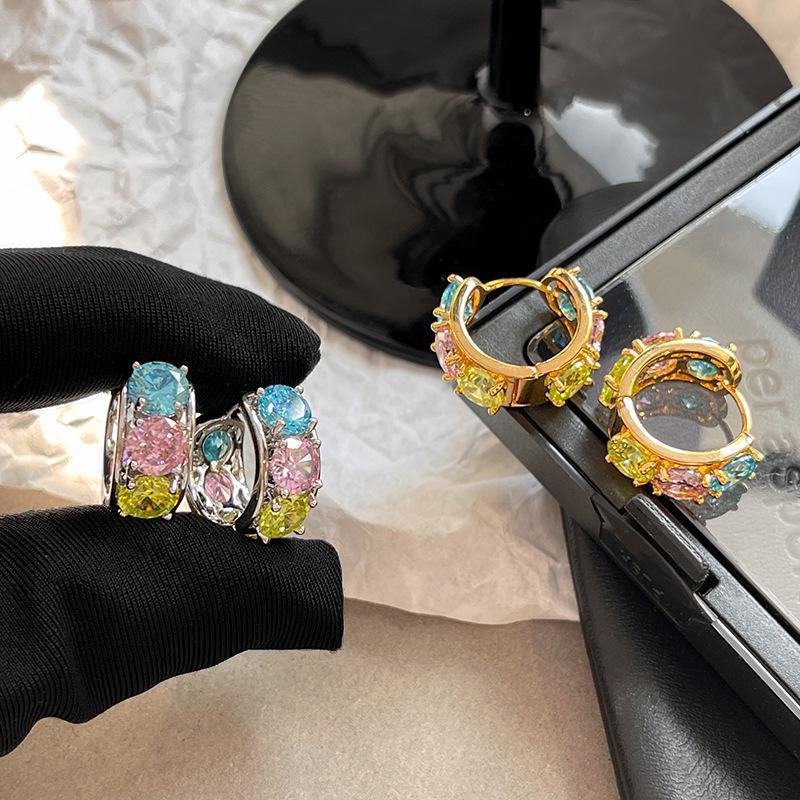 Cercei Dopamină Aur Placat Zircon în Formă de C: Elegant, la modă și rafinat
