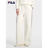 Women's Cloud Mushroom White Knit Straight Wide-Leg Pants