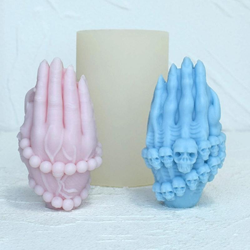 Skull Hand Candle Mold Skull Hand Silicone Mold Non-stick Easy to Mold for Making Candle Plaster Home Decorations
