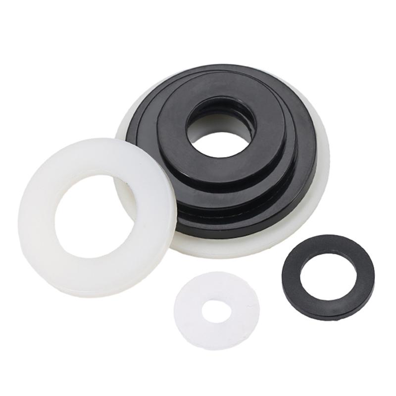 White/ Black Plastic Nylon Flat Washer Plane Spacer Insulation Gasket Ring For Screw 0.5~3mm M2- M24